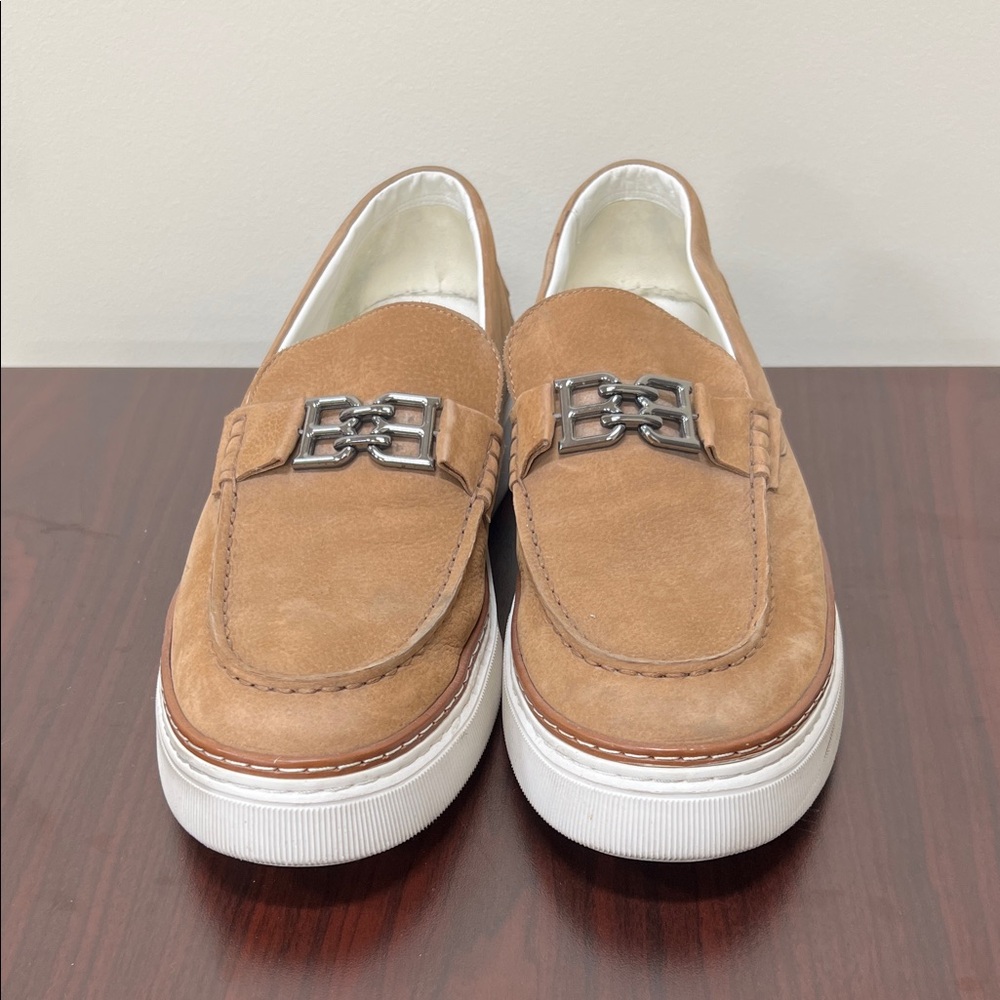 Bally Brown Suede Loafers with Silver Detail